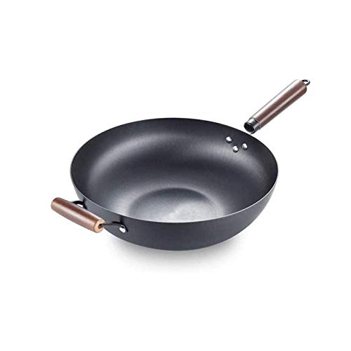 Bdesign Inducción de la bandeja de Wok, sin salteada química Sartén 34 cm, resistente a los rasguños Fondo plano Wok para las estufas eléctricas, de inducción y gas Bdesign Inducción de la bandeja de Wok, sin salteada química Sartén 34 cm, resistente a los rasguños Fondo plano Wok para las estufas eléctricas, de inducción y gas
