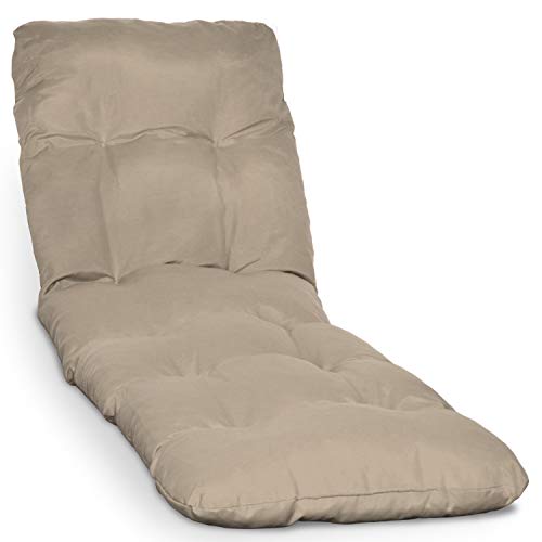 Beautissu Cojín colchón Flair RL Acolchado para Tumbona de jardín y Playa 190x60x8cm Copos de gomaespuma - Natural Beautissu Cojín colchón Flair RL Acolchado para Tumbona de jardín y Playa 190x60x8cm Copos de gomaespuma - Natural