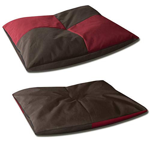 BedDog® Bona 2en1 Rojo/Negro XXXL Aprox. 140x125cm colchón para Perro, 6 Colores, Cama para Perro, sofá para Perro, Cesta para Perro