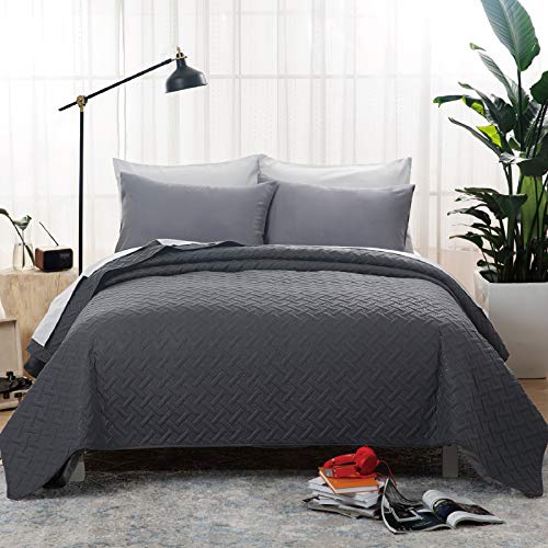 Bedsure Colcha Verano Cama 150 Negro - Colcha Bouti de Primavera y Entretiempo Reverisible, Cubrecama Fina 250x280cm Bedsure Colcha Verano Cama 150 Negro - Colcha Bouti de Primavera y Entretiempo Reverisible, Cubrecama Fina 250x280cm