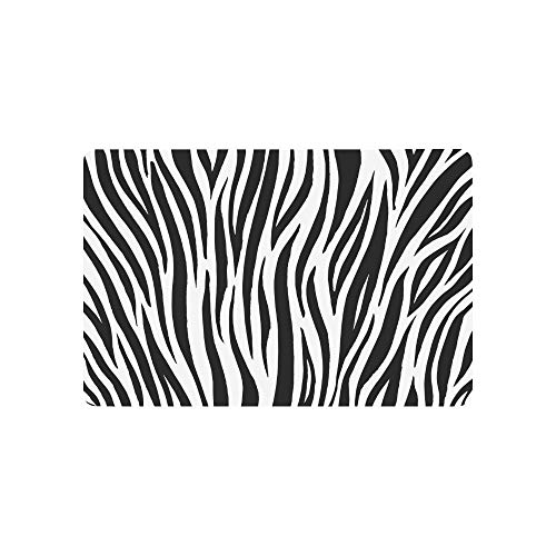 Bikofhd Zebra Print Animal Skin Abstract Lines Doormat Non-Slip Indoor and Outdoor Door Mat Rug Home Decor, Entrance Rug Floor Mats Rubber Backing, 23.6"(L) x 15.7"(W)