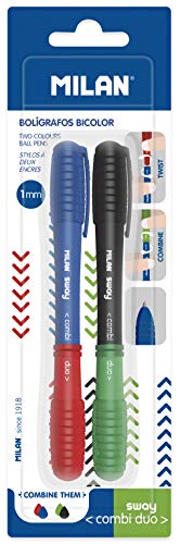 Blister 2 bolígrafos Sway Combi Duo, azul-rojo y negro-verde NUEVO