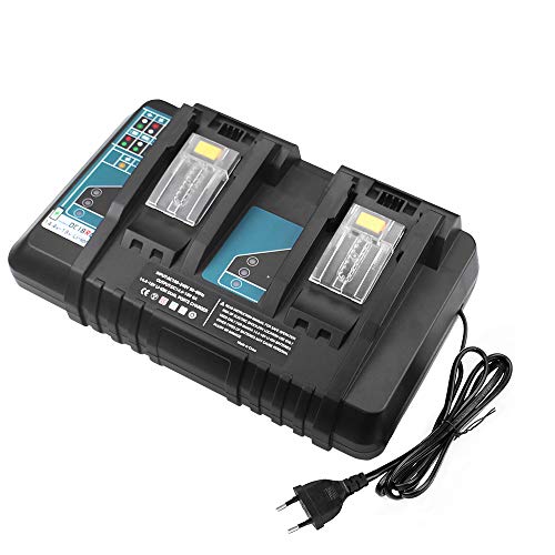 Boetpcr DC18RD Batería de doble puerto 14.4-18V 7.0A Cargador rápido para Makita BL1830 1850 BL1830 BL1850B BL1820 BL1815 BL1840B BL1450
