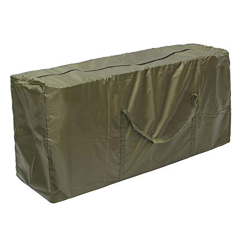 Bolsa de almacenamiento para cojines acolchados de jardín, impermeable, con asa, poliéster 210D, para decoración navideña (173 x 76 x 51 cm, verde)