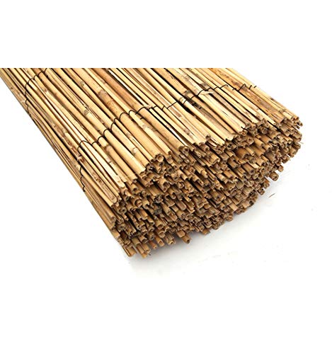 Bonerva Cerramiento para terrazas Tipo bambú Media caña | Cerramiento de jardín | Cañizo Natural Tipo bambú (1 x 5 m)