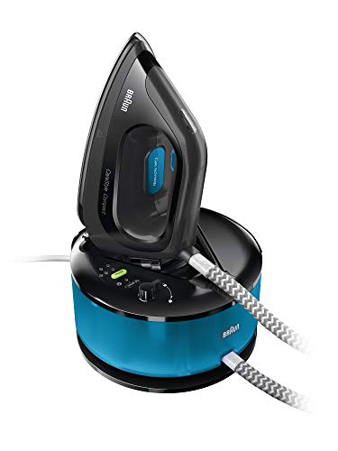 Braun CareStyle Compact IS2055BK - Centro de Planchado, Suela 3D Eloxal Plus, Potencia 2200 W, Depósito 1.3 L, Vapor Constante 125 g/min, Presión 5 bar y Golpe de Vapor 400 g/min, Azul/Negro