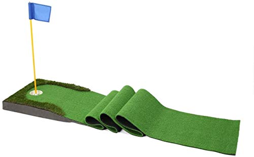 BRFDC Alfombras de Putting Manta práctica con Pendiente Bolas de los Asientos Mini Golf Ayuda a la formación práctica, Verde 75 X 300cm
