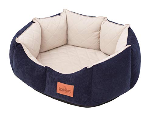 Cama para perros y gatos, colchón (M (53 x 45 cm), color azul marino