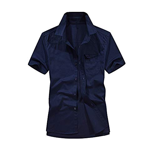 Camisa de manga corta de los hombres de algodón sólido ropa de trabajo camisa casual ropa de los hombres ropa