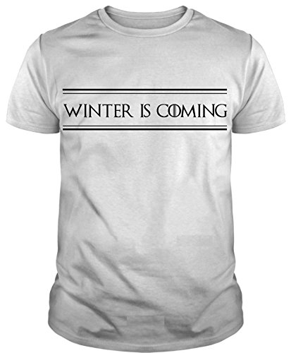 Camiseta de Hombre Juego de Tronos Nombre Winter is Coming 4XL Blanco