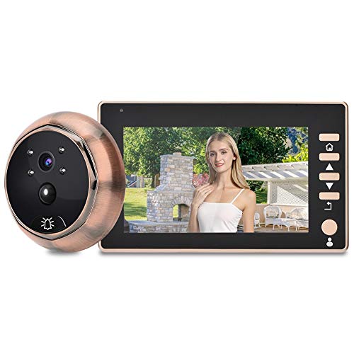 Campana de Puerta Mirilla, 4.5 Pulgadas HD Camara Ojo de Gato grabación de Video Timbre con IR visión Nocturna, Detección móvil para Seguridad del hogar (sin Tarjeta de Memoria) Campana de Puerta Mirilla, 4.5 Pulgadas HD Camara Ojo de Gato grabación de Video Timbre con IR visión Nocturna, Detección móvil para Seguridad del hogar (sin Tarjeta de Memoria)