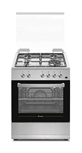 Candy CGG655SI/E - Cocina libre instalación 60cms - Encimera gas 4 zonas y horno gas 55L - Color Silver - Clase A Candy CGG655SI/E - Cocina libre instalación 60cms - Encimera gas 4 zonas y horno gas 55L - Color Silver - Clase A