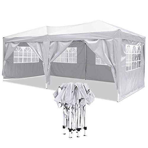 Carpa con Paredes 3x6 m | Plegable, Impermeable, con Protección Solar, Ideal para Fiestas en el Jardín | Gazebo, Cenador, Pabellón, Tienda Fiestas | persona 10-12 (Typ_1)