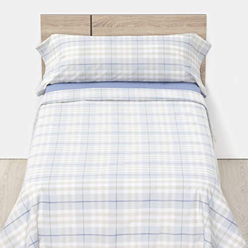 Carrefour Tex - Funda Nórdica 2 Piezas de Algodón Percal Cuadros Cama 90 cm Estampado Carrefour Tex - Funda Nórdica 2 Piezas de Algodón Percal Cuadros Cama 90 cm Estampado