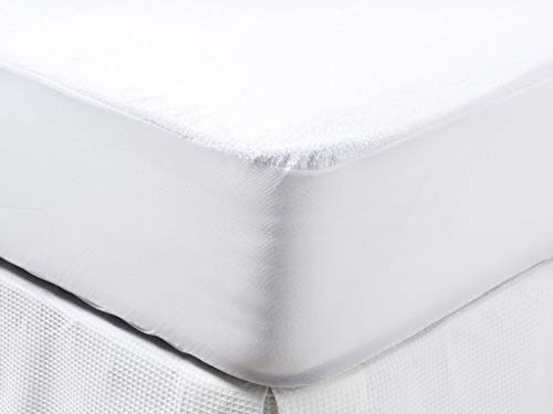Carrefour Tex Home - Protector De Colchón Rizo Impermeable Transpirable Y Antiácaros Cama 90 Cm Blanco