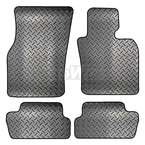 Carsio ZCUT-3347-(2 x Velcro) Juego de Alfombrillas de Goma para Coche de 4 Piezas, 2 pestañas de fijación para Adaptarse – Mini F56 de 3 Puertas a Partir de 2014, Color Negro