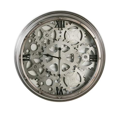 Casablanca Reloj de pared Loft metal/cristal d.60 cm antracita/plata, M. Esfera negra Casablanca Reloj de pared Loft metal/cristal d.60 cm antracita/plata, M. Esfera negra