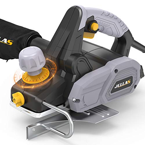 Cepilladora Eléctrica, JELLAS 16800 RPM Cepillo Eléctrico Madera con Profundidad 2mm y Ancho 82mm, 2 Cuchillas Reversibles HSS con 710W, Base de Aluminio, Guía de Corte y Bolsa de Polvo ES planer Cepilladora Eléctrica, JELLAS 16800 RPM Cepillo Eléctrico Madera con Profundidad 2mm y Ancho 82mm, 2 Cuchillas Reversibles HSS con 710W, Base de Aluminio, Guía de Corte y Bolsa de Polvo ES planer