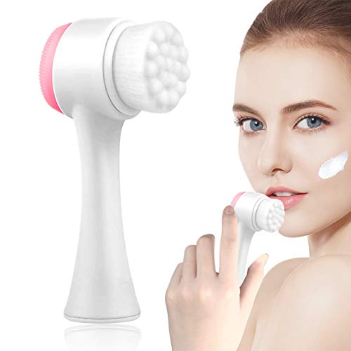 Cepillo Limpiador Facial，Cepillo de limpieza facial 2 en 1 masajeador limpiador de poros faciales