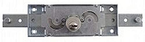 Cerradura central para persiana con llave perforada.