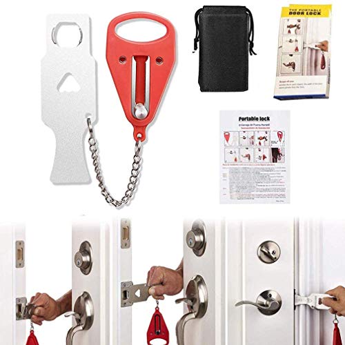 Cerradura de Puerta Portátil con Cerrojo Antirrobo, Bloqueo de Puertas Universal, Pestillo sin Agujeros Portátil con Cierre de Seguridad, Candado Door Lock (1 Unidad) Cerradura de Puerta Portátil con Cerrojo Antirrobo, Bloqueo de Puertas Universal, Pestillo sin Agujeros Portátil con Cierre de Seguridad, Candado Door Lock (1 Unidad)