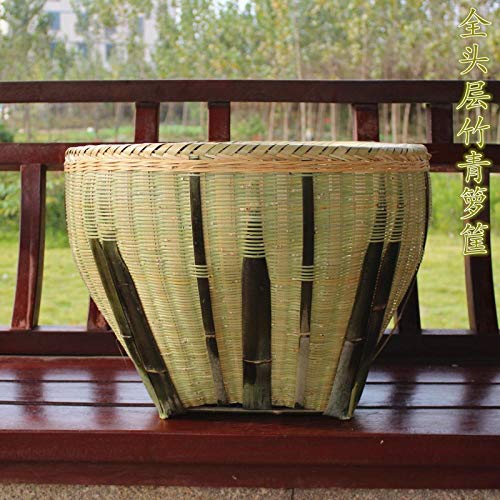 Cestas de bambú, cestas de bambú, cestas grandes, cestas de arroz, eventos felices de la granja, recogedores hechos a mano, cestas de bambú, productos tejidos de bambú-Refuerzo 53cm * 37cm