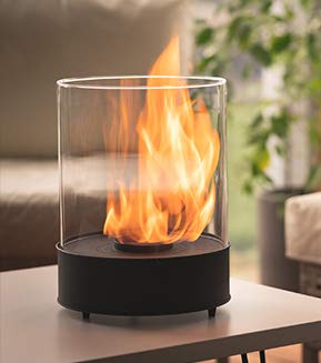 Chimenea de mesa de bioetanol - Combustión más largo 5h - Calentador de 3kW - Interior/exterior - Combustible 1L gratis - Regalos de la casa y del jardín – Chantico Glassfire - Planika