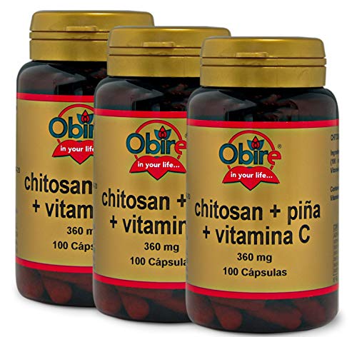 Chitosan + piña + vit. C. 360 mg. 100 capsulas (Pack 3 unid.)