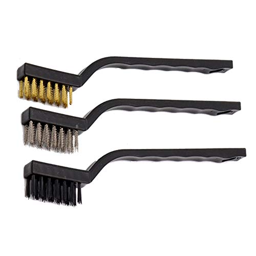 CHSG 3Pcs Cepillos De Alambre Mini, Acero Inoxidable, Latón y Nylon Cepillo De Alambre Con Mango, Para Limpieza y Eliminación De Óxido En Diferentes Industrias, Limpiar Escoria De Soldadura y Polvo CHSG 3Pcs Cepillos De Alambre Mini, Acero Inoxidable, Latón y Nylon Cepillo De Alambre Con Mango, Para Limpieza y Eliminación De Óxido En Diferentes Industrias, Limpiar Escoria De Soldadura y Polvo