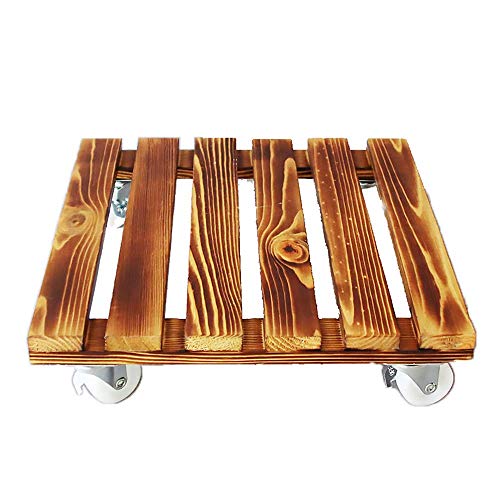 CHUTD Carrito de Madera para macetas, Bandeja giratoria con Ruedas con Cerradura de 360 ​​°, Carrito para macetas de jardín, Carro móvil con Ruedas para Decorar el Interior del hogar, jardín al ai