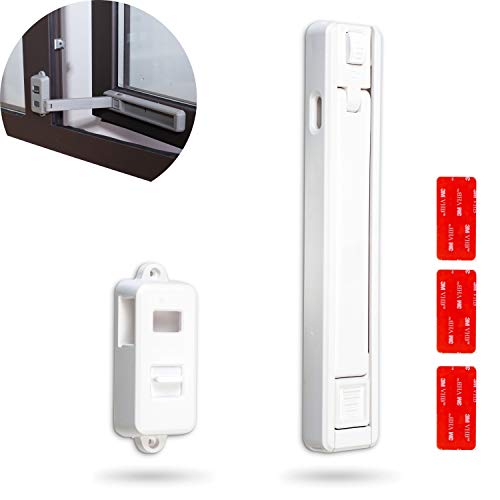 Cierres de seguridad para niños para ventanas de apertura hacia adentro y hacia fuera, blanco, adhesivo VHB de 2 x 3M, UPVC, marcos de madera y metal – para marcos de 1.5" de ancho, cerraduras bebés Cierres de seguridad para niños para ventanas de apertura hacia adentro y hacia fuera, blanco, adhesivo VHB de 2 x 3M, UPVC, marcos de madera y metal – para marcos de 1.5" de ancho, cerraduras bebés