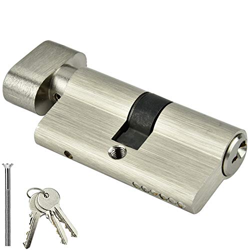 Cilindro de bloqueo de leva tubular, cilindro de cierre único abierto de cobre con llaves para dormitorio, residencial, cilindro de cerradura de la oficina (60mm （30/30)