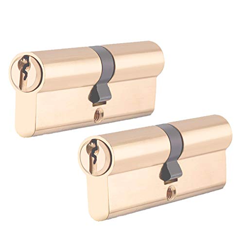 Cilindro de Cerradura de Embrague con 8 Llaves, Jicyor 40/40 (80 mm) Leva Larga Cilindro Cerradura Latonado Cilindro de Alta Seguridad Cilindro de Doble Vuelta para Puertas/Entradas Exteriores