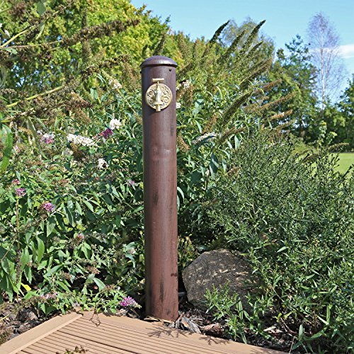 CLGarden WZS1 Grifo de agua en un bonito aspecto retro, Surtidor de agua, columna surtidora de agua para, vertical, marrón en mal estado oxidado