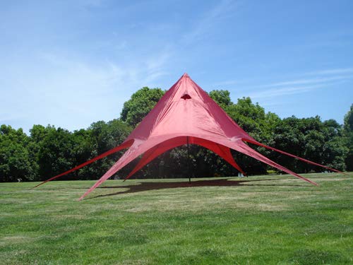 CLP Carpa en Forma de Estrella I Carpa de Eventos con 10 Metros de Diámetro I Carpa de Jardín con un Área Cubierta de 15 m² Aprox. I Color:, Color:Rojo