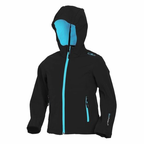 CMP - Softshell Jacket Fix Hood Girls, color black, talla 116 CMP - Softshell Jacket Fix Hood Girls, color black, talla 116