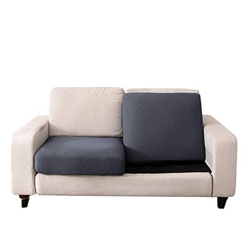 C/N Funda de cojín Asiento para sofá elástica chaiselongue Fundas para sofá Cojines Cubre Sofa Cojines de Asiento Protectora para sofá Fundas de Sillón Asientos Gris