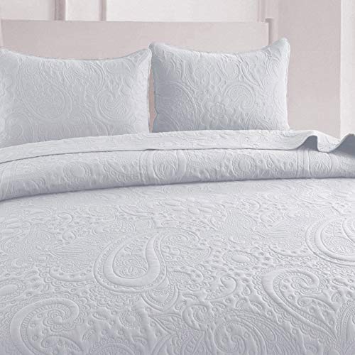 Colcha Bouti Cama 150/Colcha Verano-Cubrecama para Verano Entretiempo(Blanca Sellado, Cama 150)