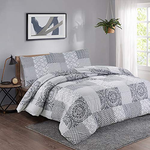 Colcha Invierno Cama 135/Edredón Estampado 3 Piezas para Entretiempo(Patchwork, Cama 135) Colcha Invierno Cama 135/Edredón Estampado 3 Piezas para Entretiempo(Patchwork, Cama 135)