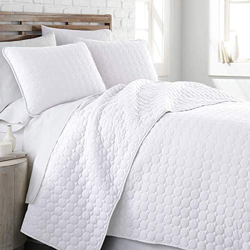 Colchas Boutí Cama 90 De Verano Reversible Liso Blanco Acolchado Relleno Fino Con Una Funda Almohada 50 (Cama 90)