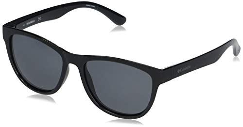 Columbia Mountain Side Rectangular Sunglasses, Black/Smoke Polarized, 63 mm