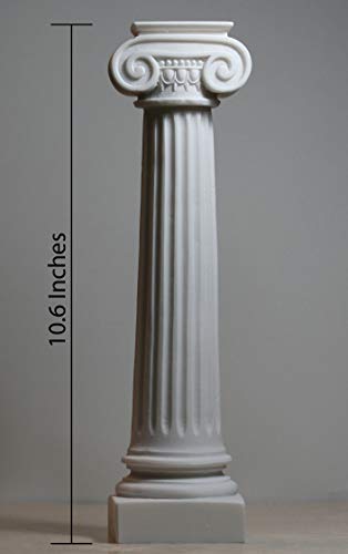 Columna de la orden iónica griega pedestal estatua de alabastro decoración 11 pulgadas