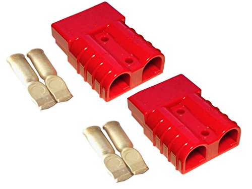 Conjunto de conectores para carretilla elevadora, conectores del cable de carga de la batería 50A 4-6 mm² cable de conexión rojo