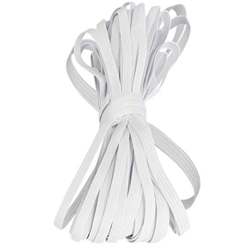 Cordón Elástico,10 m Cuerda Elastica,Elástico Cinta para Costura Y Manualidades,Carrete De Elástico Plano Banda para Ropa,Elástico Cable para Faldas Y Pantalones Pretinas(6 mm)