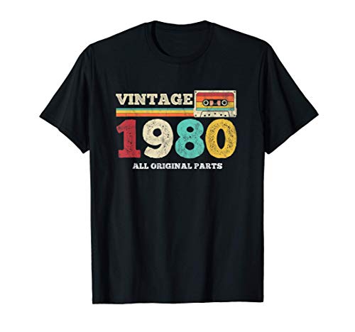 cumpleaños regalo 40 - Lo mejor de 1980 casete Camiseta