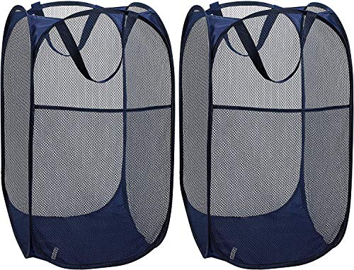 Delgeo Cestos para Lavandería Plegables 【2 Pack】 Plegable Pop-Up Malla Cesto de Ropa Bolsa Bin Cesto Juguete Organizador de Almacenamiento Cesta de Lavandería Independiente con Asas Extendidas(Azul) Delgeo Cestos para Lavandería Plegables 【2 Pack】 Plegable Pop-Up Malla Cesto de Ropa Bolsa Bin Cesto Juguete Organizador de Almacenamiento Cesta de Lavandería Independiente con Asas Extendidas(Azul)