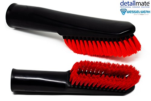 detailmate Cepillo de mano universal Wesselwerk USB, 35 mm, cerdas rojas para la limpieza del coche, el hogar y el hogar