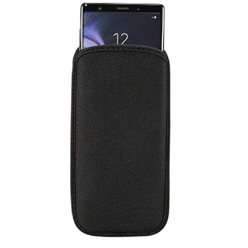 DFV mobile - Waterproof and Shockproof Neoprene Sock Cover, Slim Carry Bag, Soft Pouch Case for Telme C155 - Black