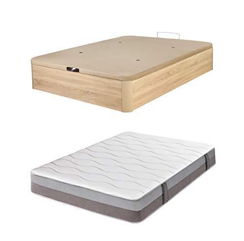 DHOME Pack Canape abatible tapizado 3D Madera + Colchón viscografeno, Reversible Conjunto (150x190 Cambrian, 22mm + Colchón) DHOME Pack Canape abatible tapizado 3D Madera + Colchón viscografeno, Reversible Conjunto (150x190 Cambrian, 22mm + Colchón)