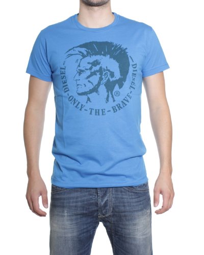 Diesel Camiseta Hombre M Azul 00CWCS-00JTS